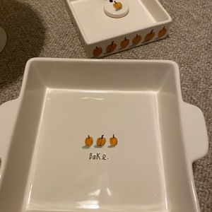 Rae Dunn Pumpkin Square Baking Dish